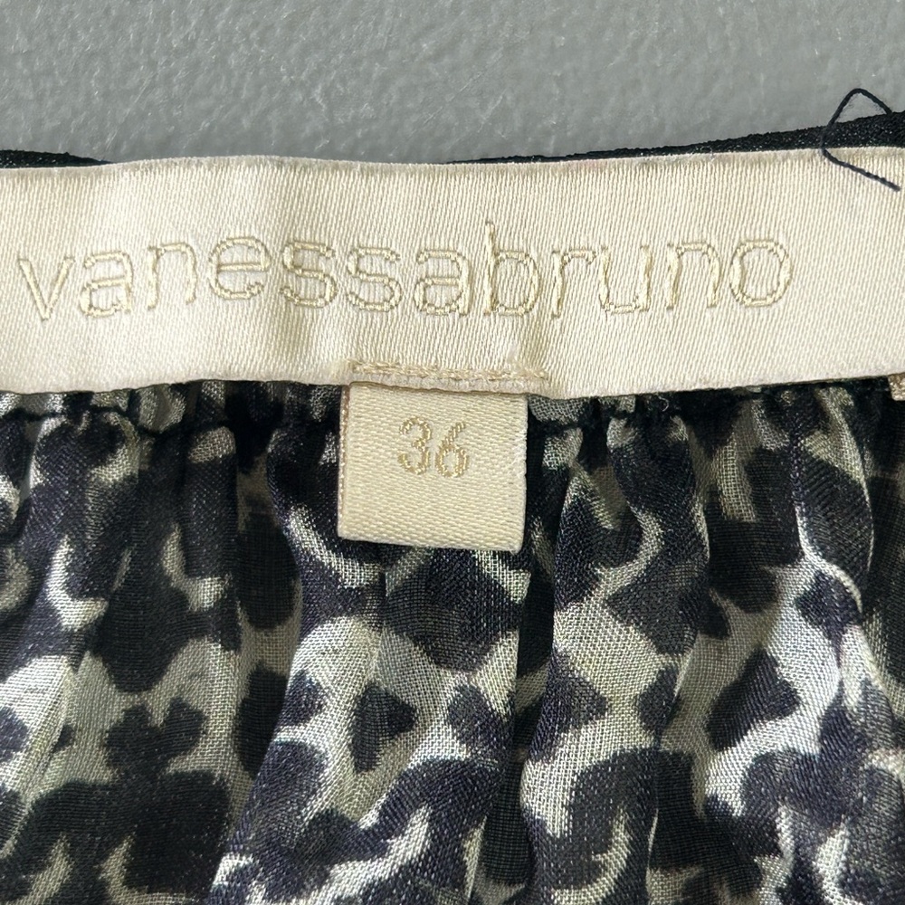 Vanessa Bruno Women’s Black & White Patterned Silk Maxi Long Sleeve Dress Sz 36 - Picture 7 of 7